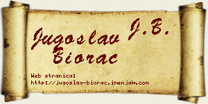Jugoslav Biorac vizit kartica